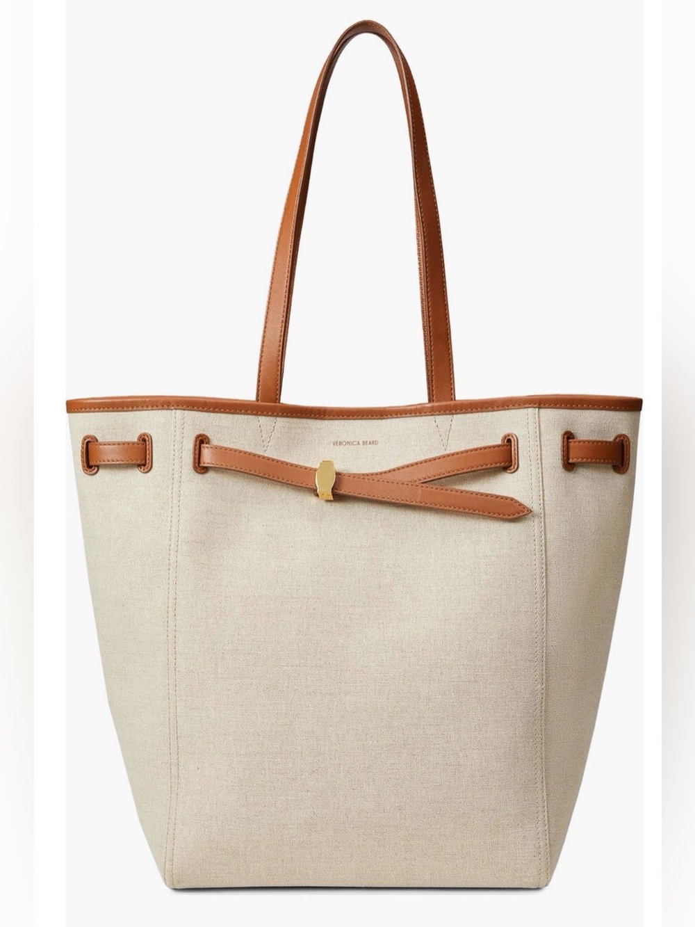 Veronica Beard Dash Canvas & Leather North- South Tote